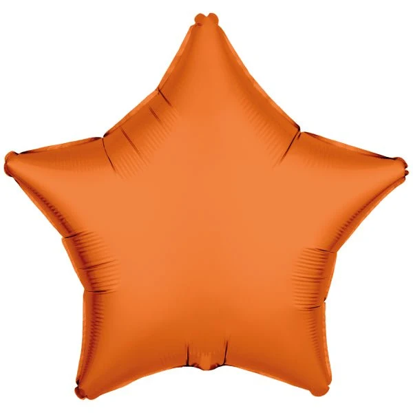 Ster Folie Ballon Neon Oranje Leeg 48cm