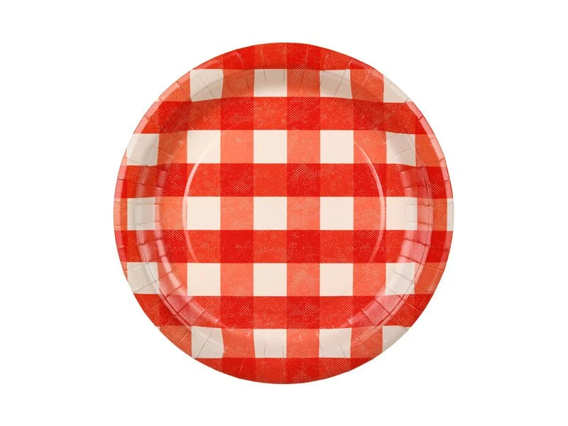Rood Witte Borden Geruit 27cm 6st