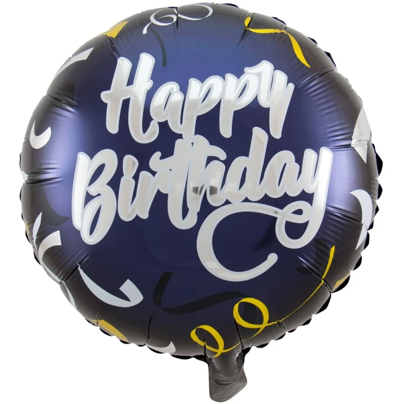 Happy Birthday Folie Ballon Paars Leeg 45cm