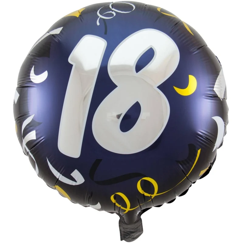 18 Jaar Folie Ballon Donkerblauw Leeg 45cm