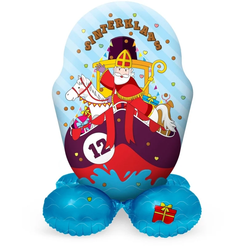 Sinterklaas Folie Ballon Gekleurd Staand Leeg 72cm