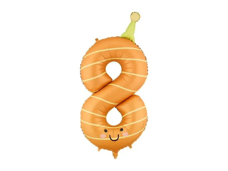 8 Jaar Cijfer Ballon Oranje Leeg 86cm