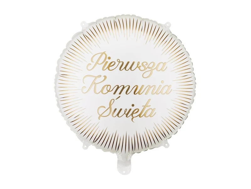 Goud Witte Folie Ballon Pierwsza Komunia Świeta Leeg 35cm