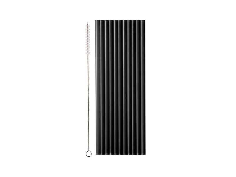 Zwarte Rietjes Zwart 23cm 12st