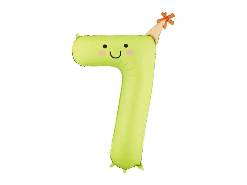 7 Jaar Cijfer Ballon Lichtgroen Leeg 86cm