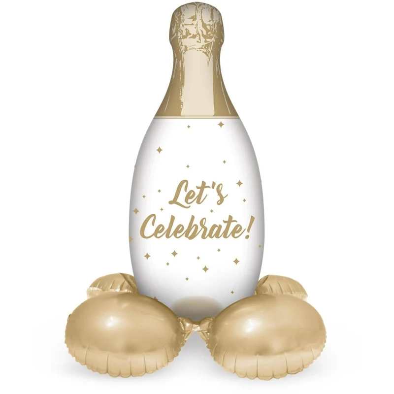 Champagne Fles Folie Ballon Staand Leeg 86cm