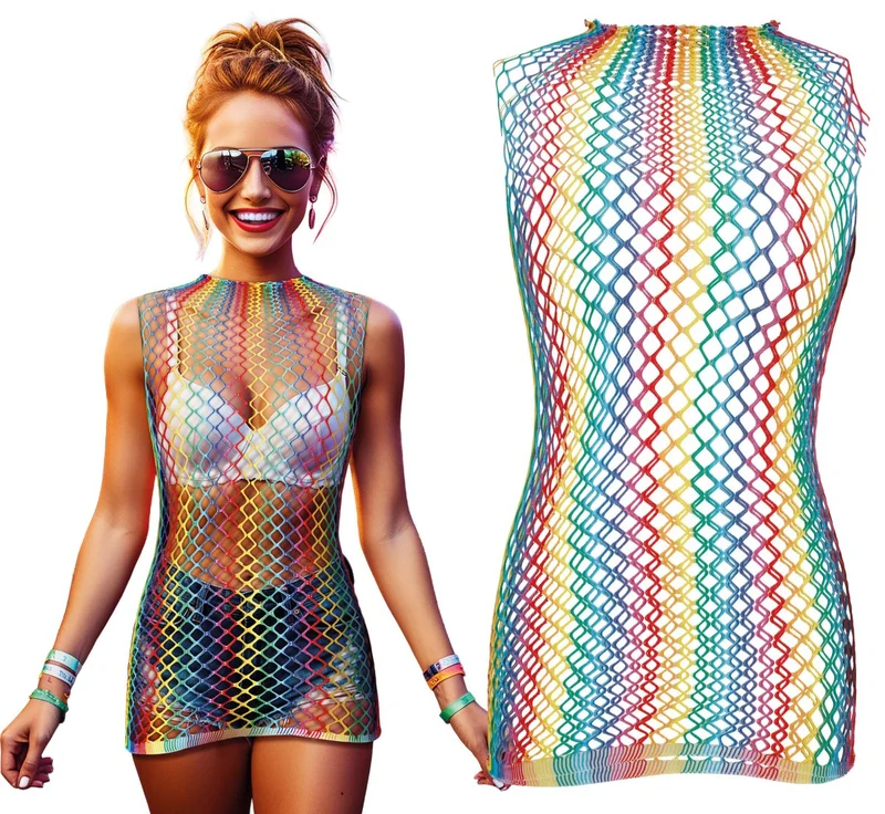 Visnet Shirt Regenboog