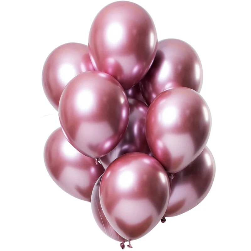 Roze Ballonnen Mirror Effect 33cm 12st