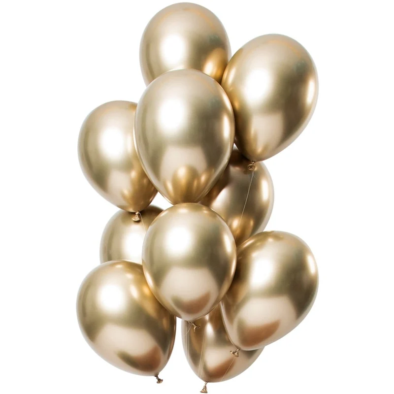 Gouden Ballonnen Mirror Effect 33cm 12st