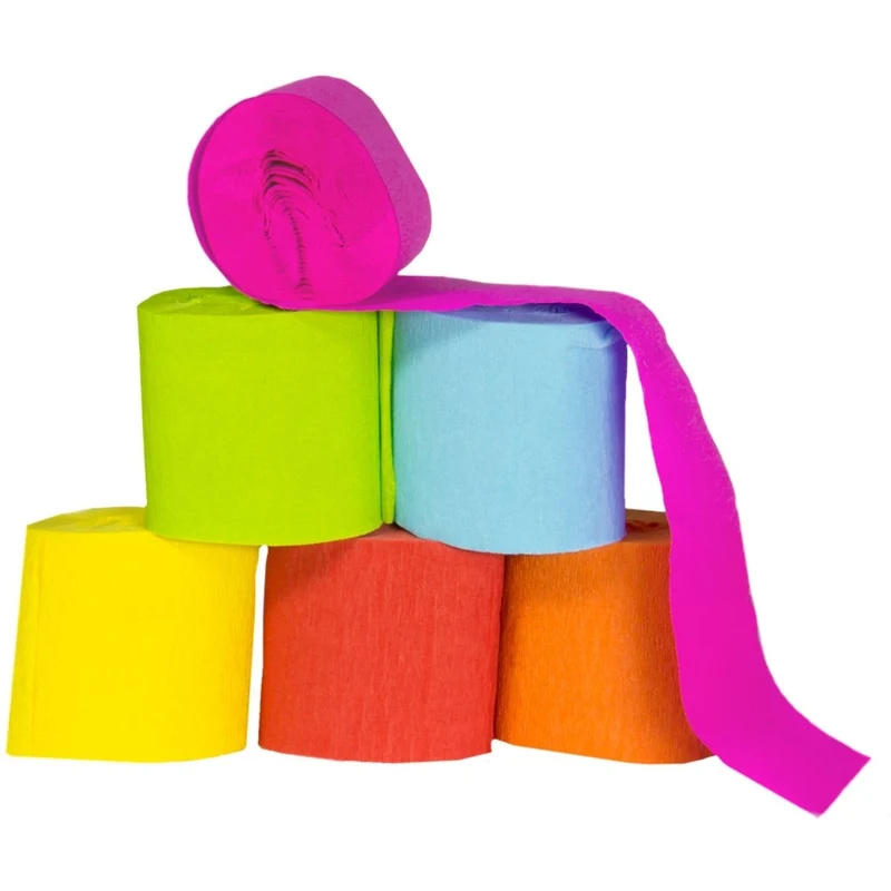 Gekleurde Crepe Papier 10m 6st