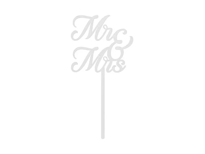 Witte Taarttopper Mr & Mrs 16,5cm