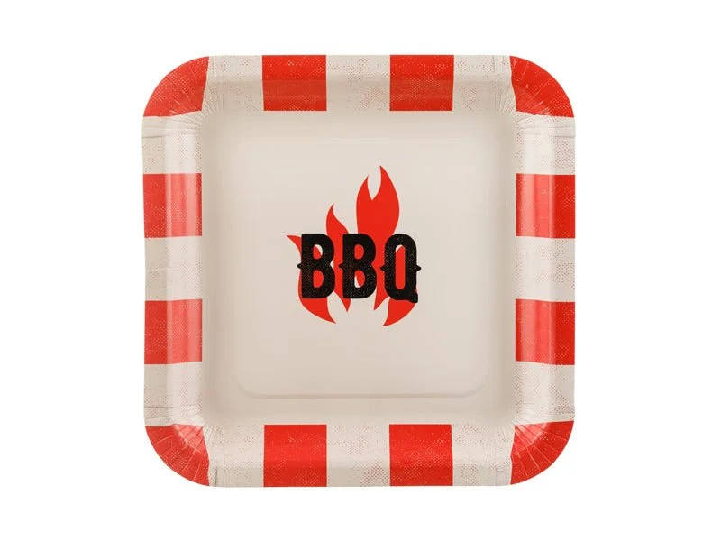 Bbq Borden Rood Wit 26cm 6st