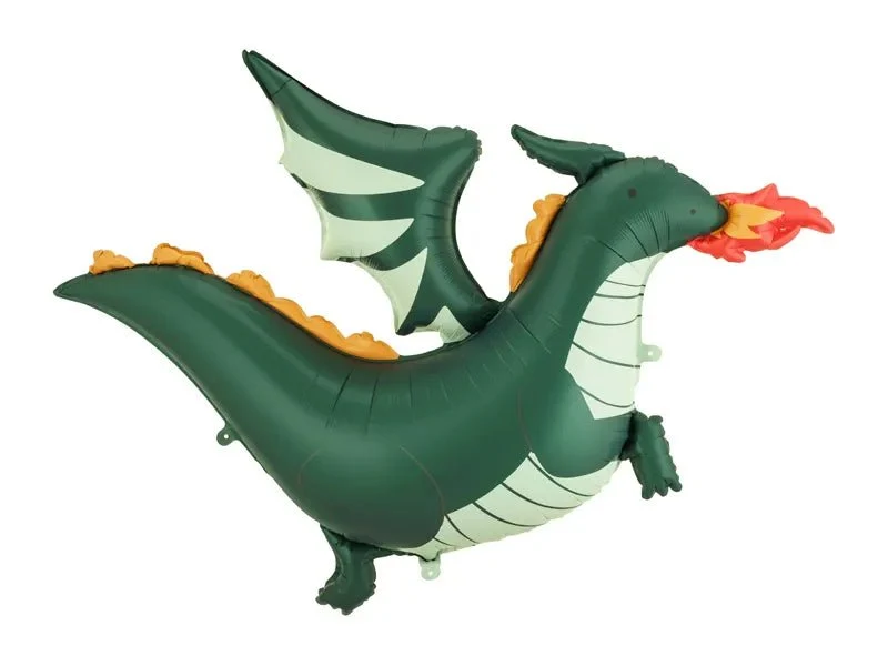 Draak Folie Ballon Groen Leeg 1,20m