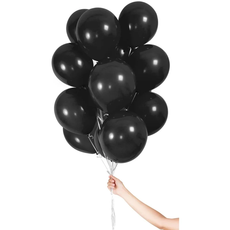 Zwarte Ballonnen Met Lint 23cm 30st