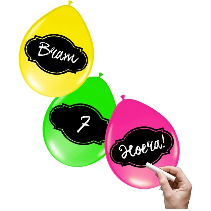 Neon Ballonnen Beschrijfbaar 30cm 6st