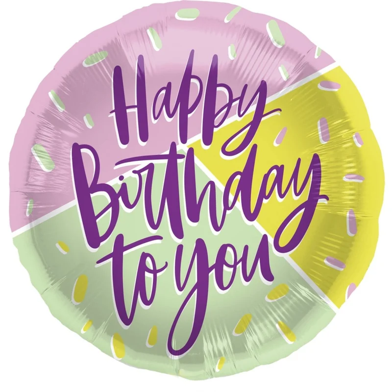 Helium Ballon Happy Birthday Leeg Gekleurd 45cm