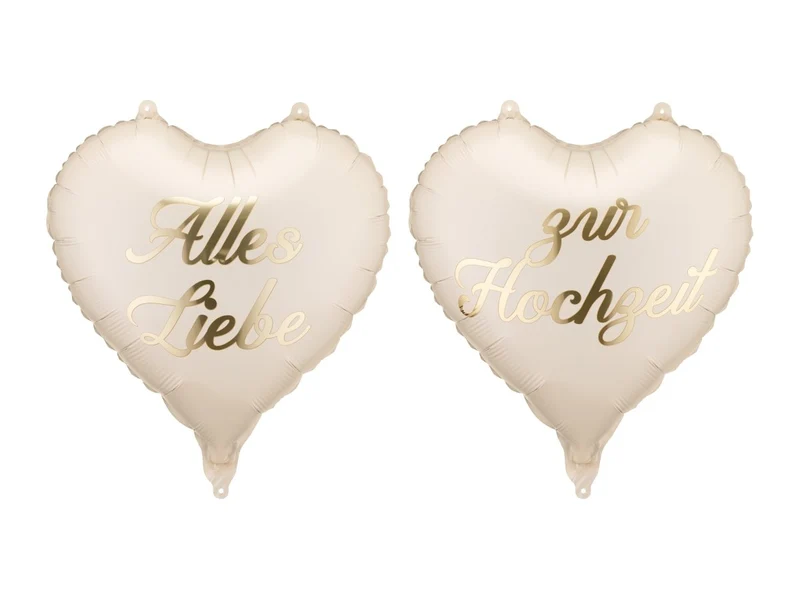 Beige Helium Ballon Alles Liebe Zur Hochzeit Leeg 35cm