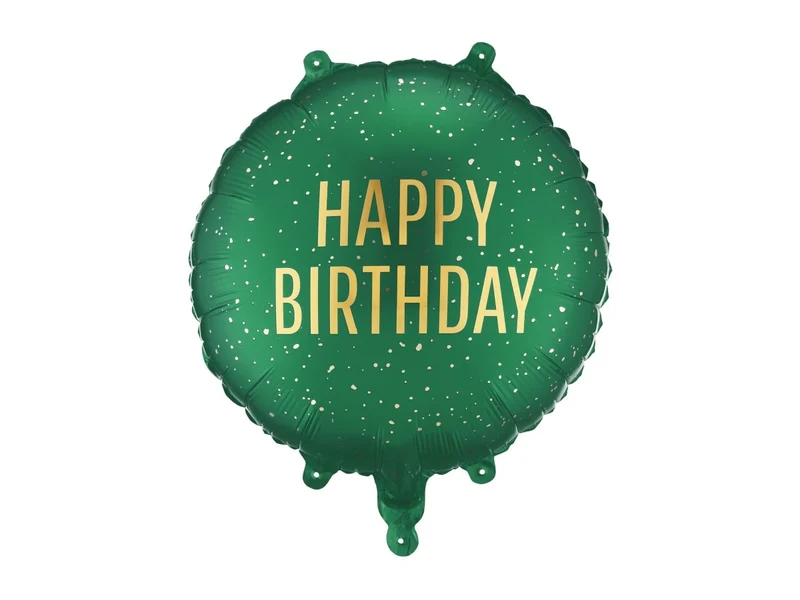 Happy Birthday Helium Ballon Groen Leeg 35cm