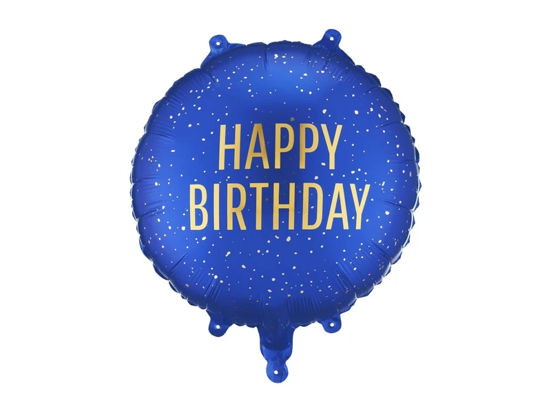 Happy Birthday Helium Ballon Donkerblauw Leeg 35cm