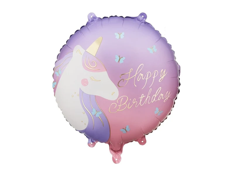 Happy Birthday Helium Ballon Eenhoorn Leeg 35cm