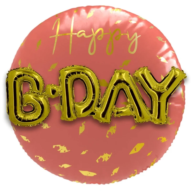 Happy Birthday Folie Ballon Goud Roze 56cm
