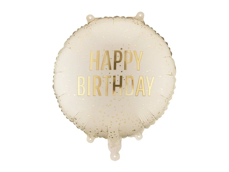 Happy Birthday Helium Ballon Beige Leeg 35cm