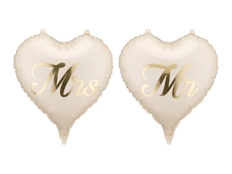Hartjes Helium Ballon Beige Mr En Mrs Leeg 35cm