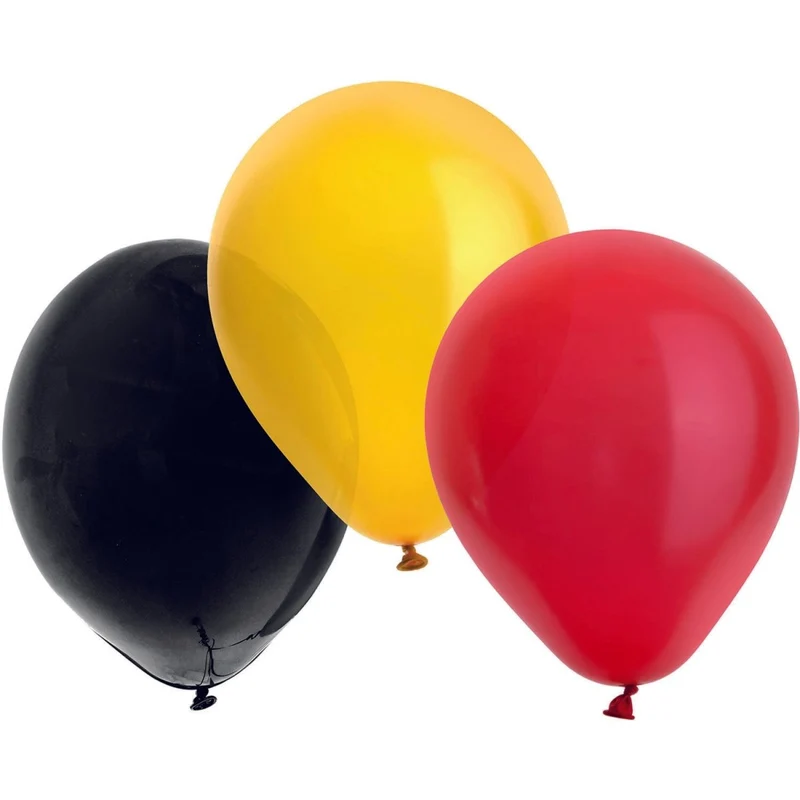 Zwart Rood Gele Ballonnen 23cm 50st
