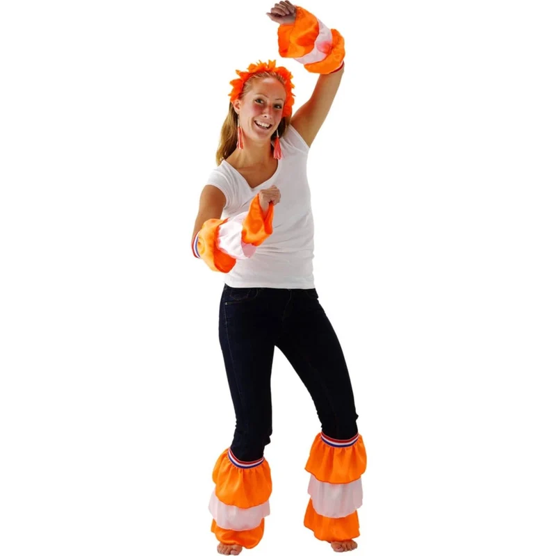 Oranje Accessoireset Mouwen En Beenwarmers 4 delig