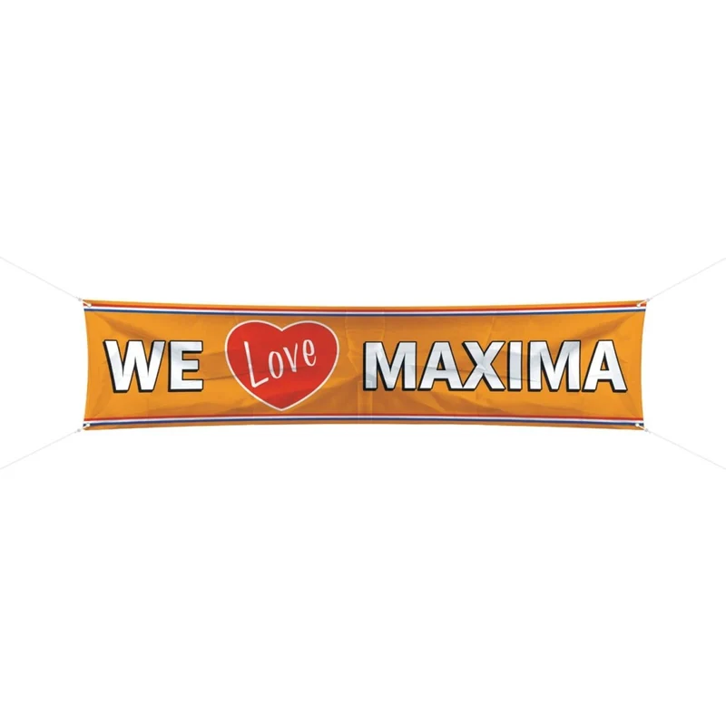 Koningin Banner Oranje We Love Maxima 1,8m