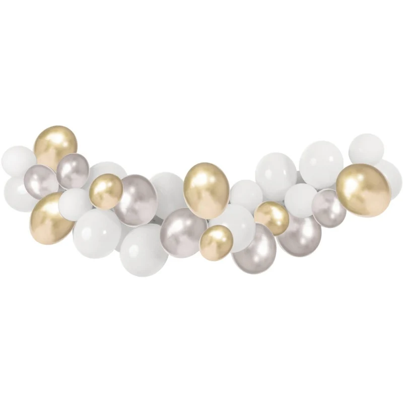 Gekleurde Ballonnenboog Goud Zilver Wit 3m