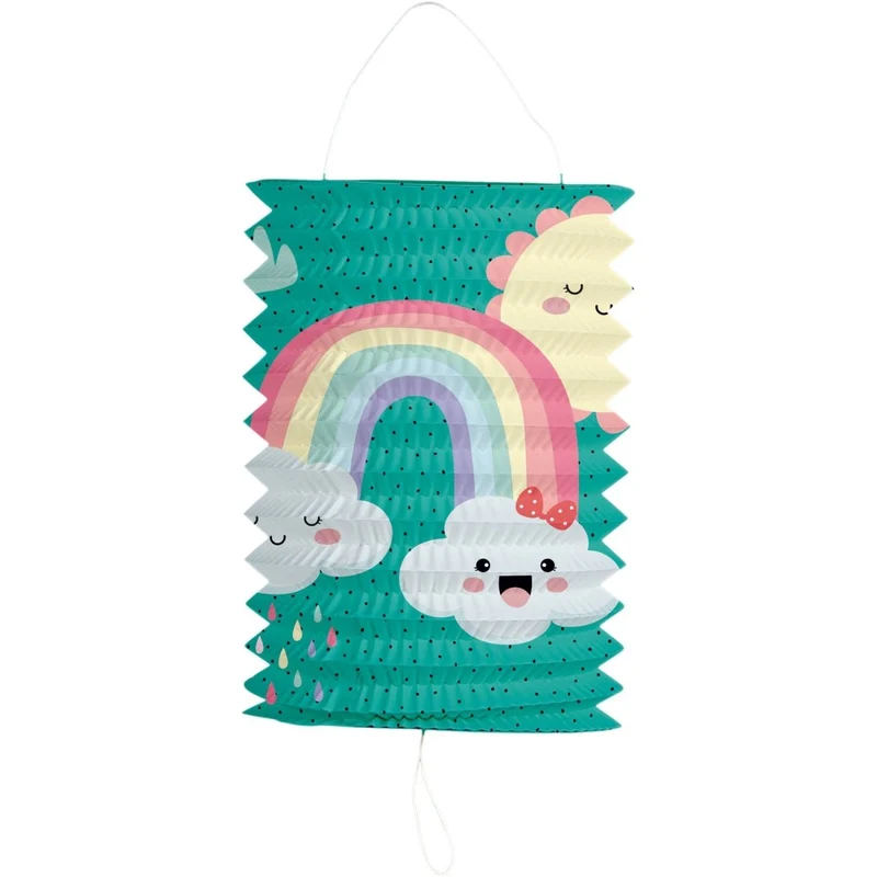 Regenboog Lampion Gekleurd 16cm