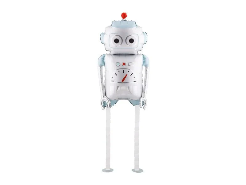 Robot Folie Ballon Zilver Leeg 80cm