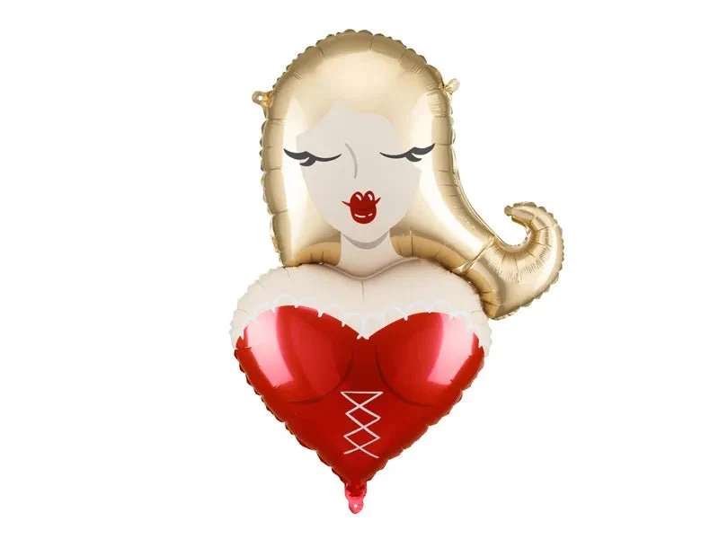 Rood Geel Witte Folie Ballon Meisje Leeg 74cm