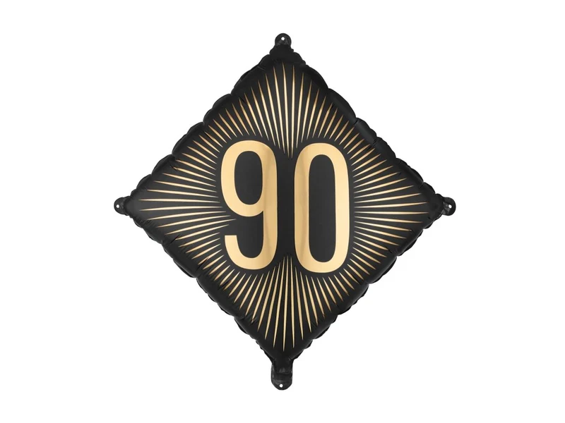 90 Jaar Folie Ballon Zwart Goud Leeg 46cm