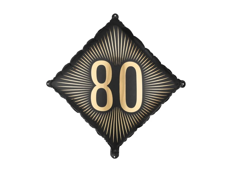 80 Jaar Folie Ballon Zwart Goud Leeg 46cm