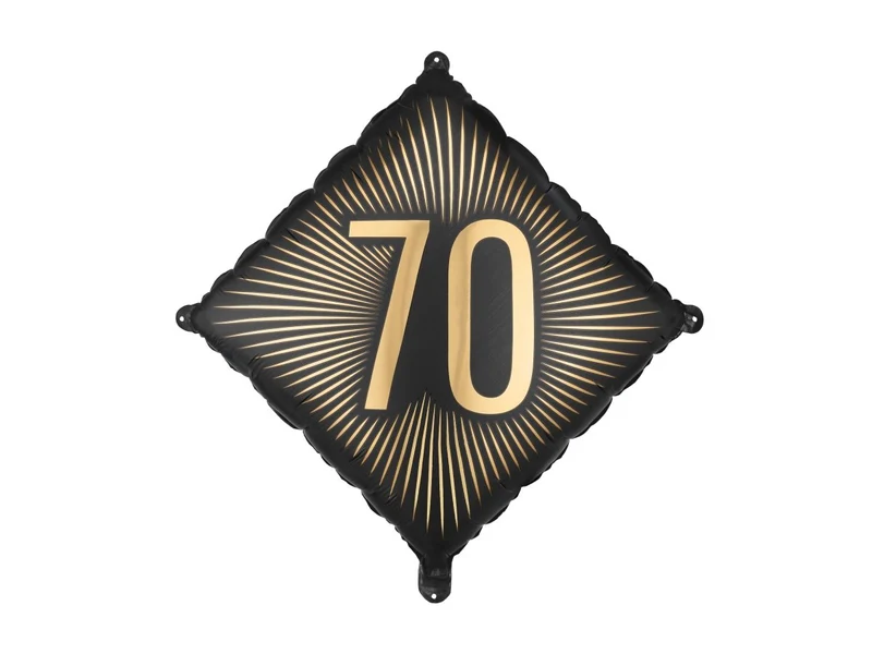70 Jaar Folie Ballon Zwart Goud Leeg 46cm