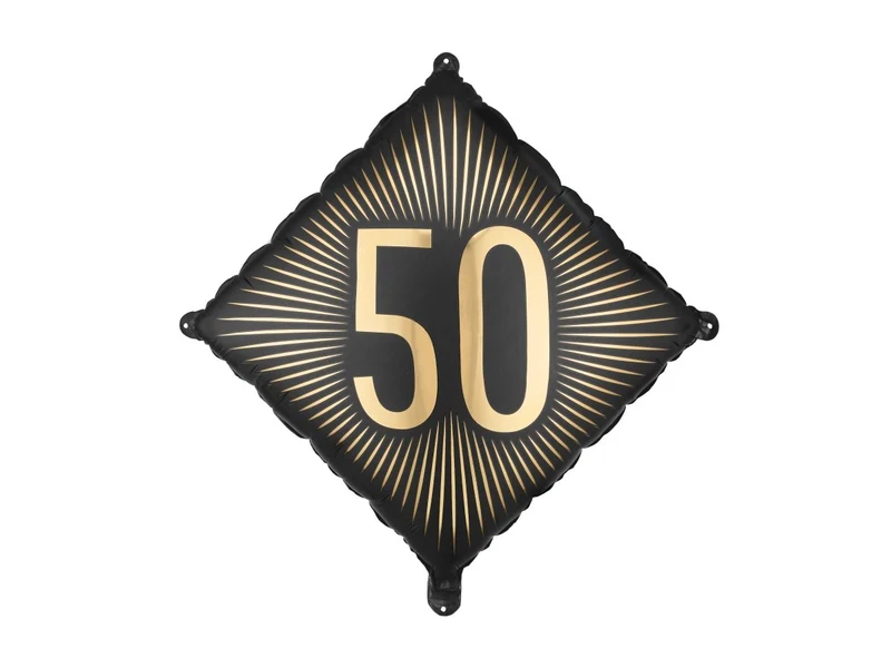 50 Jaar Folie Ballon Zwart Goud Leeg 46cm