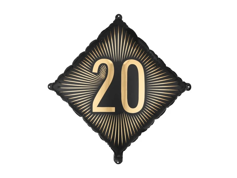 20 Jaar Folie Ballon Zwart Goud Leeg 46cm