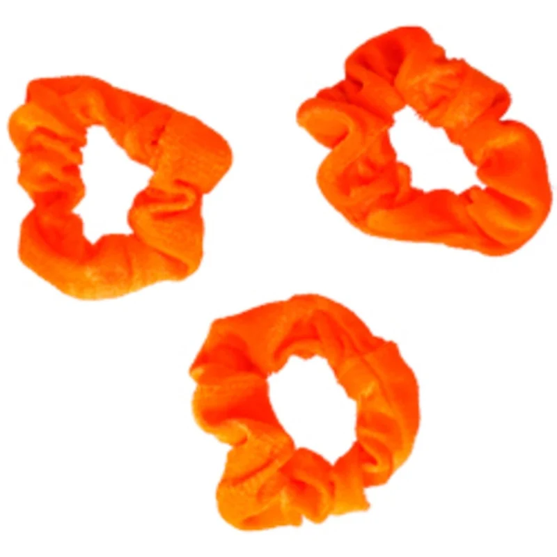 Oranje Scrunchie 18cm 3st