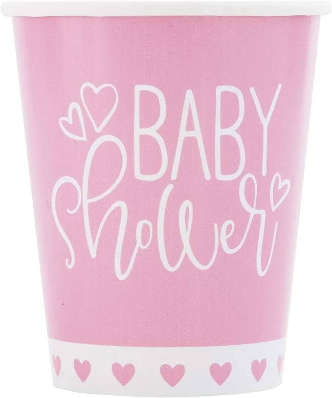 Babyshower Bekers Roze 266ml 8st