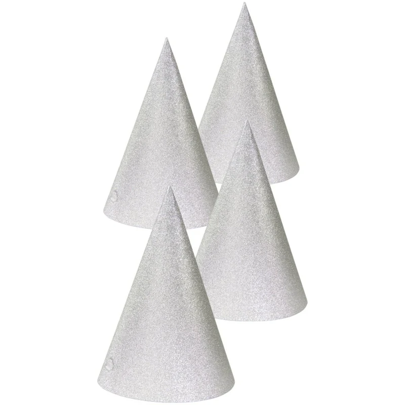 Zilveren Feesthoedjes 16cm 4st