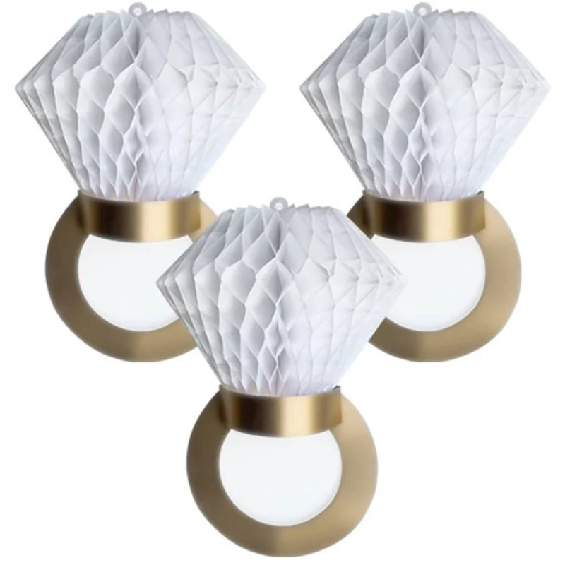 Bruiloft Honeycombs Ringen 28cm 3st