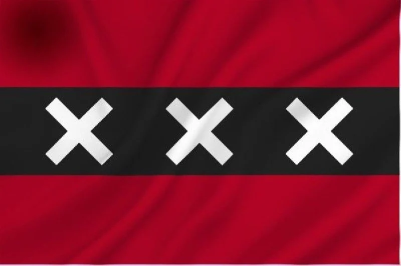 Amsterdam Vlag Rood Wit Zwart 1,5m