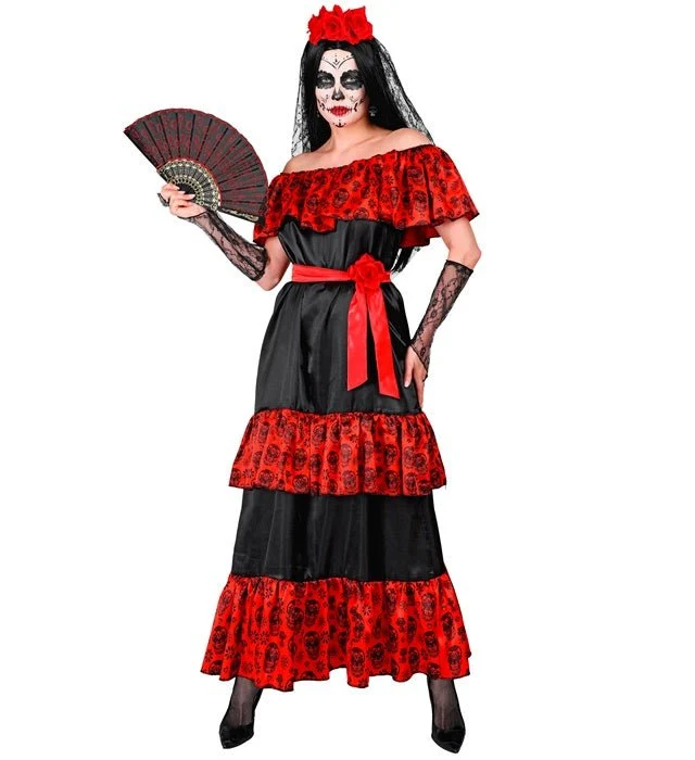 Dia De Los Muertos Jurk Dames 4 delig