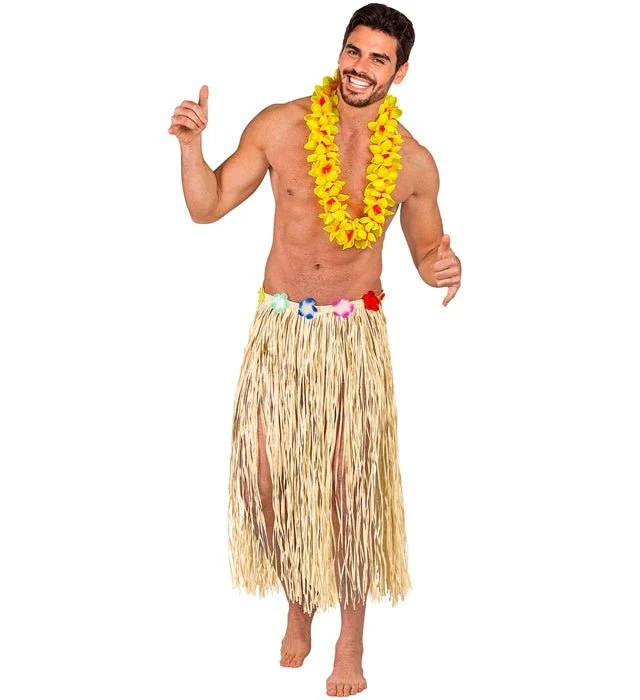 Hawaii Rok Naturel Met Bloemenriem 80cm