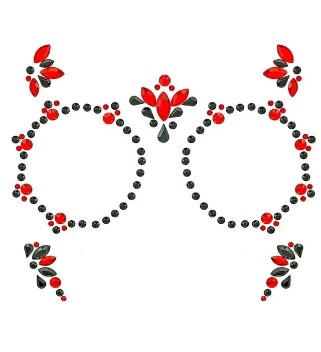 Gezichtsdecoratie Dag van De Doden Rood/Zwart