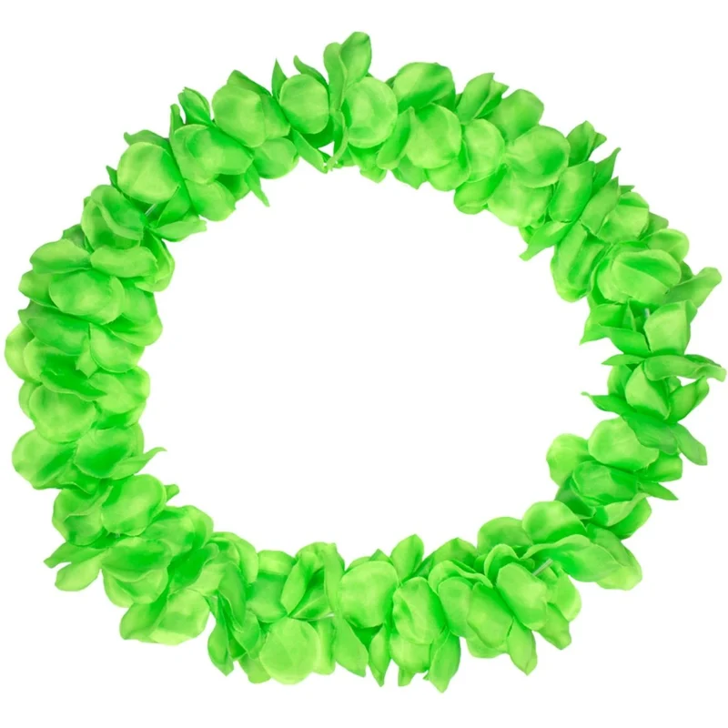 Hawaii krans neon groen 9.5cm