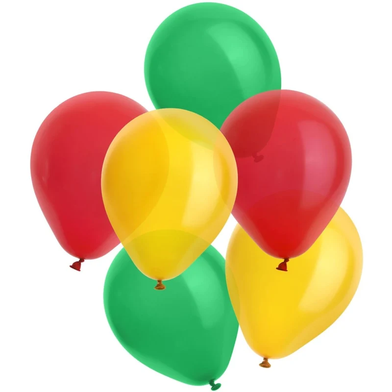Ballonnen Rood-Geel-Groen 30cm - 6 stuks