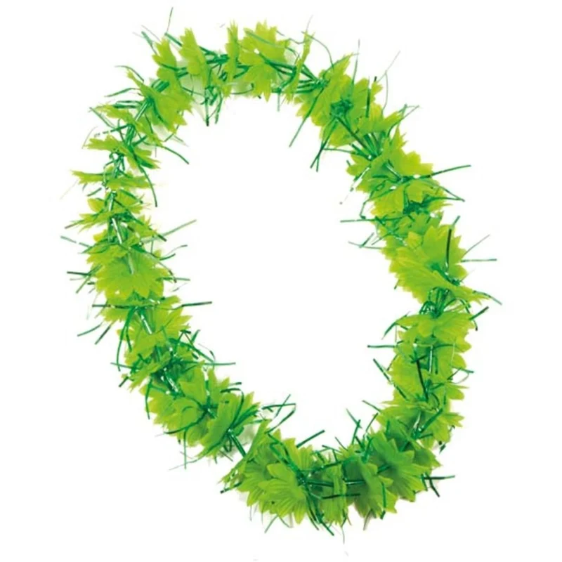Groene Hawaii Krans Met Tinsels 34cm